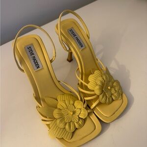 Steve Madden Yellow Floral Heels